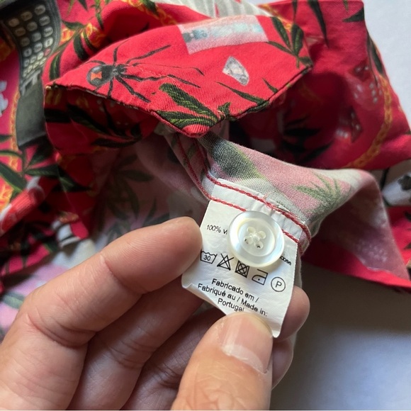 NIKBEN red printed logo short sleeve button up shirt - Picture 6 of 6